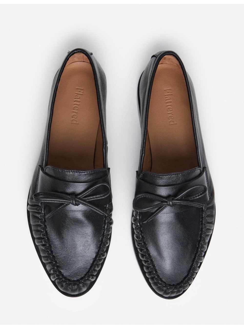 Flattered Dylan Black Leather Moccasin Loafers